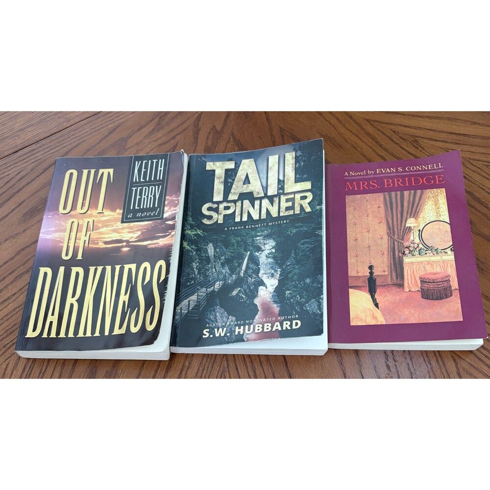 Lot of 3 Novels:Out of Darkness, Tail Spinner ,Mrs Bridge -Terry Hubbard Connell